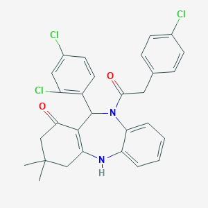 10-[(4-chlorophenyl)acetyl]-11-(2,4-dichlorophenyl)-3,3-dimethyl-2,3,4,5,10,11-hexahydro-1H-dibenzo[b,e][1,4]diazepin-1-one