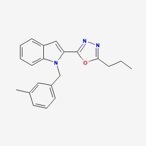 molecular formula C21H21N3O B3304321 1-(3-methylbenzyl)-2-(5-propyl-1,3,4-oxadiazol-2-yl)-1H-indole CAS No. 921779-50-2