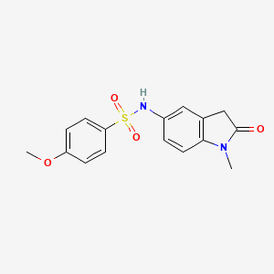 molecular formula C16H16N2O4S B3304339 4-methoxy-N-(1-methyl-2-oxoindolin-5-yl)benzenesulfonamide CAS No. 921787-46-4