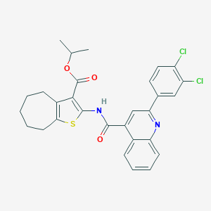 isopropyl 2-({[2-(3,4-dichlorophenyl)-4-quinolinyl]carbonyl}amino)-5,6,7,8-tetrahydro-4H-cyclohepta[b]thiophene-3-carboxylate