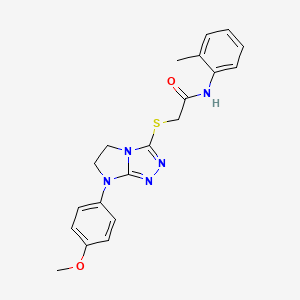 molecular formula C20H21N5O2S B3304354 2-((7-(4-methoxyphenyl)-6,7-dihydro-5H-imidazo[2,1-c][1,2,4]triazol-3-yl)thio)-N-(o-tolyl)acetamide CAS No. 921789-08-4