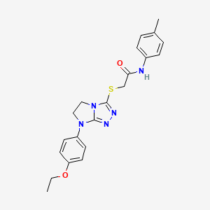 molecular formula C21H23N5O2S B3304356 2-((7-(4-ethoxyphenyl)-6,7-dihydro-5H-imidazo[2,1-c][1,2,4]triazol-3-yl)thio)-N-(p-tolyl)acetamide CAS No. 921789-53-9