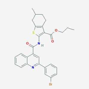 Propyl 2-({[2-(3-bromophenyl)-4-quinolinyl]carbonyl}amino)-6-methyl-4,5,6,7-tetrahydro-1-benzothiophene-3-carboxylate