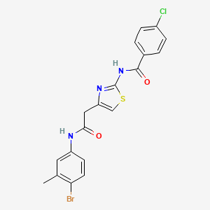 molecular formula C19H15BrClN3O2S B3304385 N-(4-(2-((4-bromo-3-methylphenyl)amino)-2-oxoethyl)thiazol-2-yl)-4-chlorobenzamide CAS No. 921791-60-8