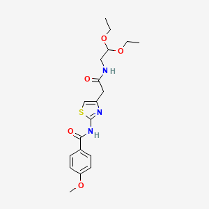 molecular formula C19H25N3O5S B3304397 N-(4-{[(2,2-diethoxyethyl)carbamoyl]methyl}-1,3-thiazol-2-yl)-4-methoxybenzamide CAS No. 921792-11-2