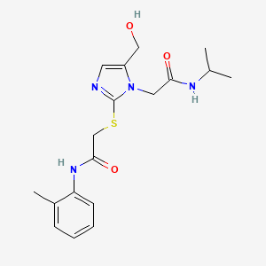 molecular formula C18H24N4O3S B3304406 2-((5-(hydroxymethyl)-1-(2-(isopropylamino)-2-oxoethyl)-1H-imidazol-2-yl)thio)-N-(o-tolyl)acetamide CAS No. 921794-95-8