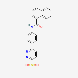 molecular formula C22H17N3O3S B3304409 N-(4-(6-(methylsulfonyl)pyridazin-3-yl)phenyl)-1-naphthamide CAS No. 921795-86-0