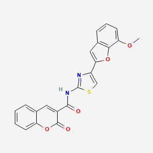 molecular formula C22H14N2O5S B3304412 N-(4-(7-methoxybenzofuran-2-yl)thiazol-2-yl)-2-oxo-2H-chromene-3-carboxamide CAS No. 921796-58-9