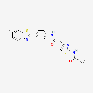 molecular formula C23H20N4O2S2 B3304442 N-[4-({[4-(6-methyl-1,3-benzothiazol-2-yl)phenyl]carbamoyl}methyl)-1,3-thiazol-2-yl]cyclopropanecarboxamide CAS No. 921802-44-0