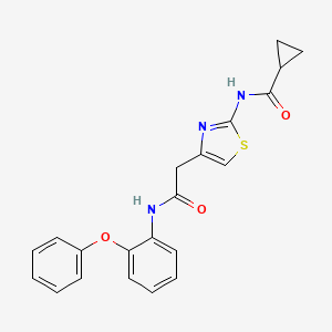 molecular formula C21H19N3O3S B3304448 N-(4-(2-oxo-2-((2-phenoxyphenyl)amino)ethyl)thiazol-2-yl)cyclopropanecarboxamide CAS No. 921802-83-7