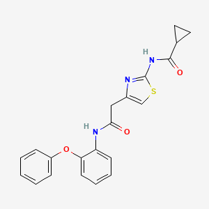 molecular formula C21H19N3O3S B3304448 N-(4-{[(2-phenoxyphenyl)carbamoyl]methyl}-1,3-thiazol-2-yl)cyclopropanecarboxamide CAS No. 921802-83-7