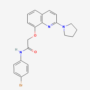 molecular formula C21H20BrN3O2 B3304456 N-(4-bromophenyl)-2-{[2-(pyrrolidin-1-yl)quinolin-8-yl]oxy}acetamide CAS No. 921806-87-3