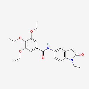 3,4,5-triethoxy-N-(1-ethyl-2-oxo-2,3-dihydro-1H-indol-5-yl)benzamide