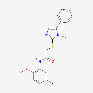 N-(2-methoxy-5-methylphenyl)-2-((1-methyl-5-phenyl-1H-imidazol-2-yl)thio)acetamide