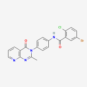 molecular formula C21H14BrClN4O2 B3304469 5-bromo-2-chloro-N-(4-(2-methyl-4-oxopyrido[2,3-d]pyrimidin-3(4H)-yl)phenyl)benzamide CAS No. 921817-38-1