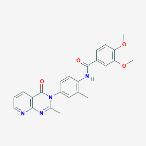 molecular formula C24H22N4O4 B3304471 3,4-dimethoxy-N-(2-methyl-4-(2-methyl-4-oxopyrido[2,3-d]pyrimidin-3(4H)-yl)phenyl)benzamide CAS No. 921817-53-0