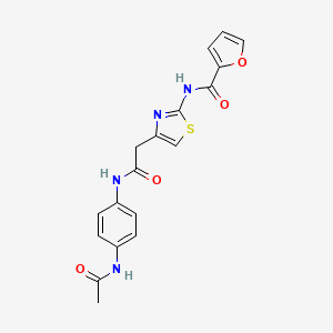 N-(4-(2-((4-acetamidophenyl)amino)-2-oxoethyl)thiazol-2-yl)furan-2-carboxamide