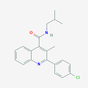 molecular formula C21H21ClN2O B330451 2-(4-chlorophenyl)-3-methyl-N-(2-methylpropyl)quinoline-4-carboxamide 