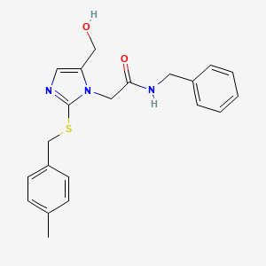 N-benzyl-2-(5-(hydroxymethyl)-2-((4-methylbenzyl)thio)-1H-imidazol-1-yl)acetamide