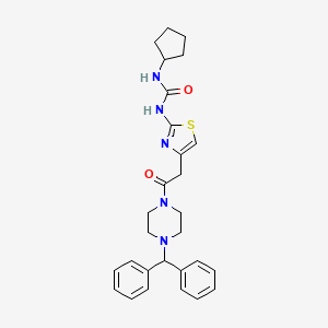molecular formula C28H33N5O2S B3304538 1-(4-(2-(4-Benzhydrylpiperazin-1-yl)-2-oxoethyl)thiazol-2-yl)-3-cyclopentylurea CAS No. 921829-72-3