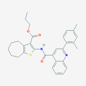 propyl 2-({[2-(2,4-dimethylphenyl)-4-quinolinyl]carbonyl}amino)-5,6,7,8-tetrahydro-4H-cyclohepta[b]thiophene-3-carboxylate