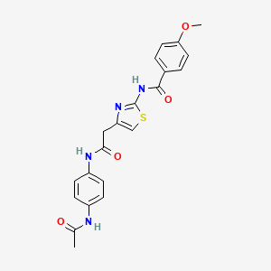 N-(4-(2-((4-acetamidophenyl)amino)-2-oxoethyl)thiazol-2-yl)-4-methoxybenzamide