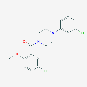 molecular formula C18H18Cl2N2O2 B330456 (5-Chloro-2-methoxyphenyl)-[4-(3-chlorophenyl)piperazin-1-yl]methanone CAS No. 349086-46-0