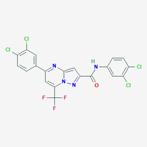 molecular formula C20H9Cl4F3N4O B330457 N,5-bis(3,4-dichlorophenyl)-7-(trifluoromethyl)pyrazolo[1,5-a]pyrimidine-2-carboxamide 