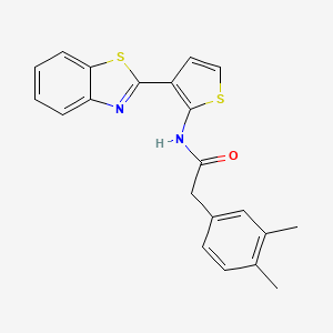 molecular formula C21H18N2OS2 B3304583 N-(3-(benzo[d]thiazol-2-yl)thiophen-2-yl)-2-(3,4-dimethylphenyl)acetamide CAS No. 921838-86-0