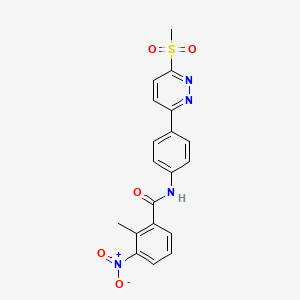 2-methyl-N-(4-(6-(methylsulfonyl)pyridazin-3-yl)phenyl)-3-nitrobenzamide