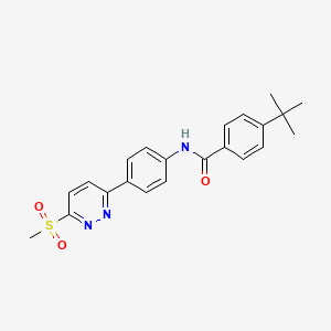 molecular formula C22H23N3O3S B3304592 4-tert-butyl-N-{4-[6-(methylsulfonyl)pyridazin-3-yl]phenyl}benzamide CAS No. 921839-08-9