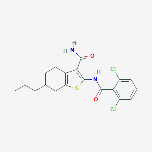 molecular formula C19H20Cl2N2O2S B330460 2-[(2,6-Dichlorobenzoyl)amino]-6-propyl-4,5,6,7-tetrahydro-1-benzothiophene-3-carboxamide 