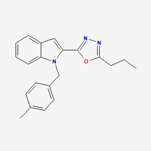 molecular formula C21H21N3O B3304605 1-(4-methylbenzyl)-2-(5-propyl-1,3,4-oxadiazol-2-yl)-1H-indole CAS No. 921842-49-1