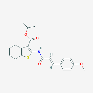 molecular formula C22H25NO4S B330464 Isopropyl 2-{[3-(4-methoxyphenyl)acryloyl]amino}-4,5,6,7-tetrahydro-1-benzothiophene-3-carboxylate 