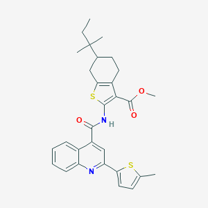 Methyl 2-({[2-(5-methyl-2-thienyl)-4-quinolinyl]carbonyl}amino)-6-tert-pentyl-4,5,6,7-tetrahydro-1-benzothiophene-3-carboxylate