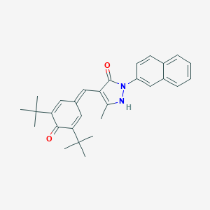 molecular formula C29H32N2O2 B330469 4-[(3,5-ditert-butyl-4-oxocyclohexa-2,5-dien-1-ylidene)methyl]-5-methyl-2-naphthalen-2-yl-1H-pyrazol-3-one 