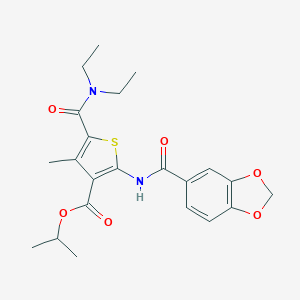 Isopropyl 2-[(1,3-benzodioxol-5-ylcarbonyl)amino]-5-[(diethylamino)carbonyl]-4-methyl-3-thiophenecarboxylate