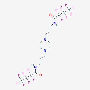 molecular formula C18H22F14N4O2 B330475 2,2,3,3,4,4,4-heptafluoro-N-[3-(4-{3-[(2,2,3,3,4,4,4-heptafluorobutanoyl)amino]propyl}-1-piperazinyl)propyl]butanamide 