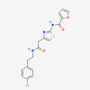 molecular formula C18H16ClN3O3S B3304756 N-(4-(2-((4-chlorophenethyl)amino)-2-oxoethyl)thiazol-2-yl)furan-2-carboxamide CAS No. 921866-09-3