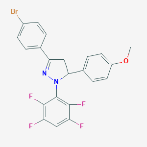 3-(4-bromophenyl)-5-(4-methoxyphenyl)-1-(2,3,5,6-tetrafluorophenyl)-4,5-dihydro-1H-pyrazole