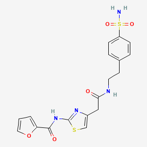 molecular formula C18H18N4O5S2 B3304764 N-(4-(2-oxo-2-((4-sulfamoylphenethyl)amino)ethyl)thiazol-2-yl)furan-2-carboxamide CAS No. 921866-15-1