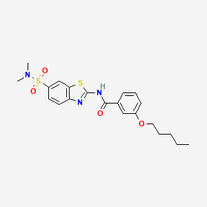 molecular formula C21H25N3O4S2 B3304791 N-(6-(N,N-dimethylsulfamoyl)benzo[d]thiazol-2-yl)-3-(pentyloxy)benzamide CAS No. 921871-84-3