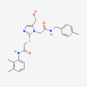molecular formula C24H28N4O3S B3304830 2-[2-({2-[(2,3-dimethylphenyl)amino]-2-oxoethyl}thio)-5-(hydroxymethyl)-1H-imidazol-1-yl]-N-(4-methylbenzyl)acetamide CAS No. 921886-56-8