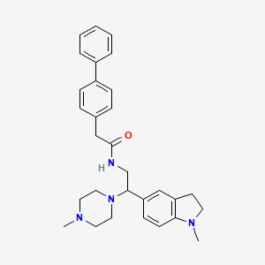 2-([1,1'-biphenyl]-4-yl)-N-(2-(1-methylindolin-5-yl)-2-(4-methylpiperazin-1-yl)ethyl)acetamide