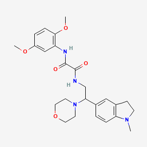 molecular formula C25H32N4O5 B3304871 N1-(2,5-dimethoxyphenyl)-N2-(2-(1-methylindolin-5-yl)-2-morpholinoethyl)oxalamide CAS No. 921924-15-4