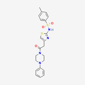 4-methyl-N-(4-(2-oxo-2-(4-phenylpiperazin-1-yl)ethyl)thiazol-2-yl)benzenesulfonamide
