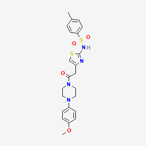 molecular formula C23H26N4O4S2 B3304886 N-(4-(2-(4-(4-methoxyphenyl)piperazin-1-yl)-2-oxoethyl)thiazol-2-yl)-4-methylbenzenesulfonamide CAS No. 921926-46-7