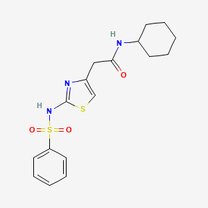 molecular formula C17H21N3O3S2 B3304896 N-cyclohexyl-2-(2-(phenylsulfonamido)thiazol-4-yl)acetamide CAS No. 921996-75-0