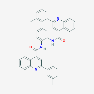 molecular formula C40H30N4O2 B330490 2-(3-METHYLPHENYL)-N~4~-[2-({[2-(3-METHYLPHENYL)-4-QUINOLYL]CARBONYL}AMINO)PHENYL]-4-QUINOLINECARBOXAMIDE 