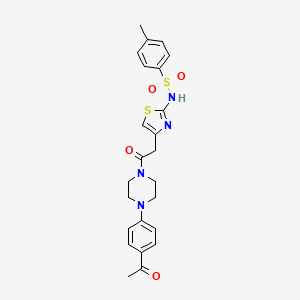 N-(4-(2-(4-(4-acetylphenyl)piperazin-1-yl)-2-oxoethyl)thiazol-2-yl)-4-methylbenzenesulfonamide